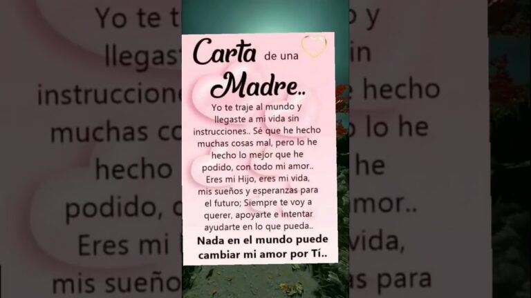 carta para felicitar a una madre por su cumpleaños