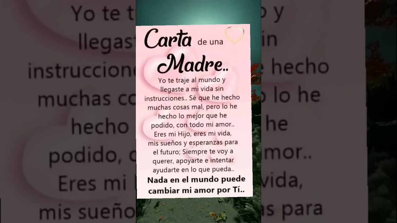 carta para felicitar a una madre por su cumpleaños